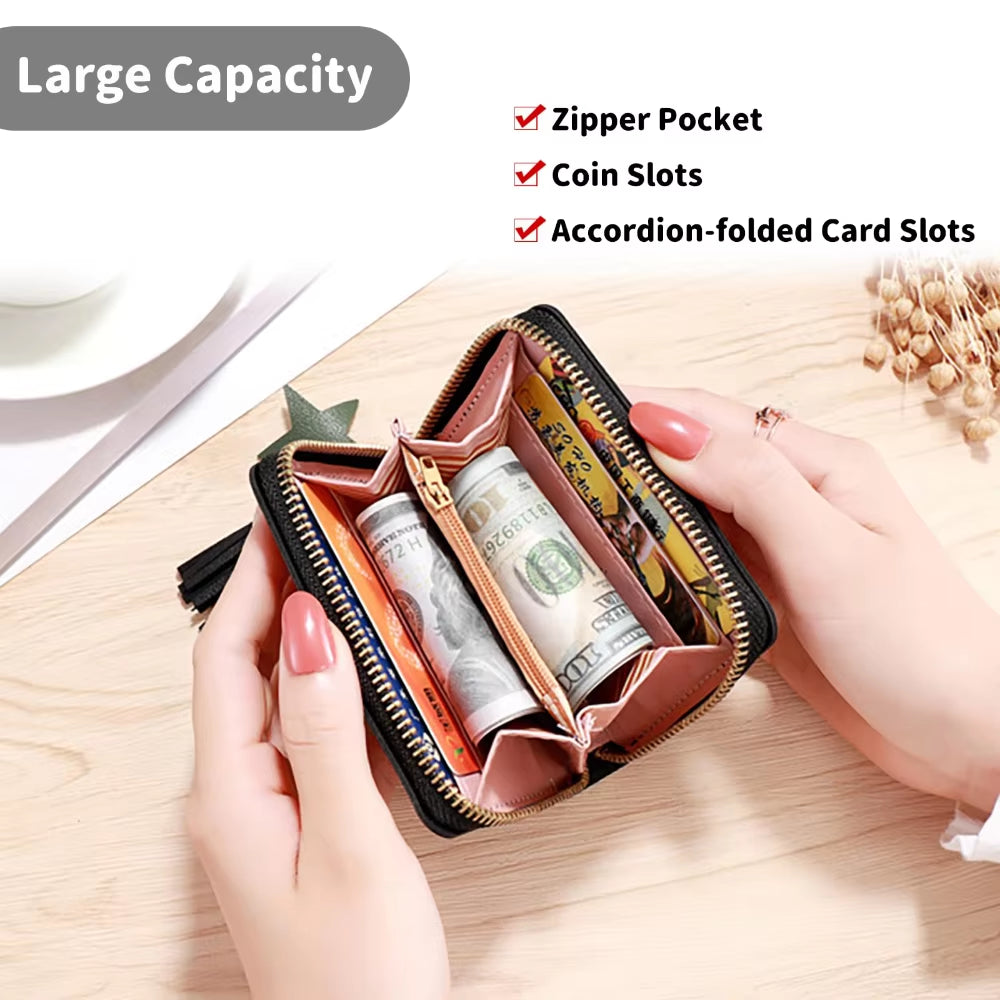 Women Small Wallet Ladies Mini Tassel Wallet Cute Girl Short Zipper Lovely Pu Leather Coin Purse Female Hand Wallet Purse 1PC